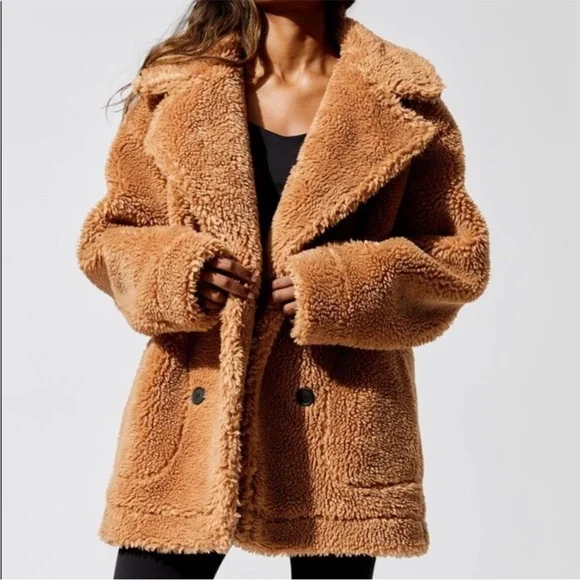 49. Carbon38 Double Breasted Teddy Coat Size M - Picture 5 of 16